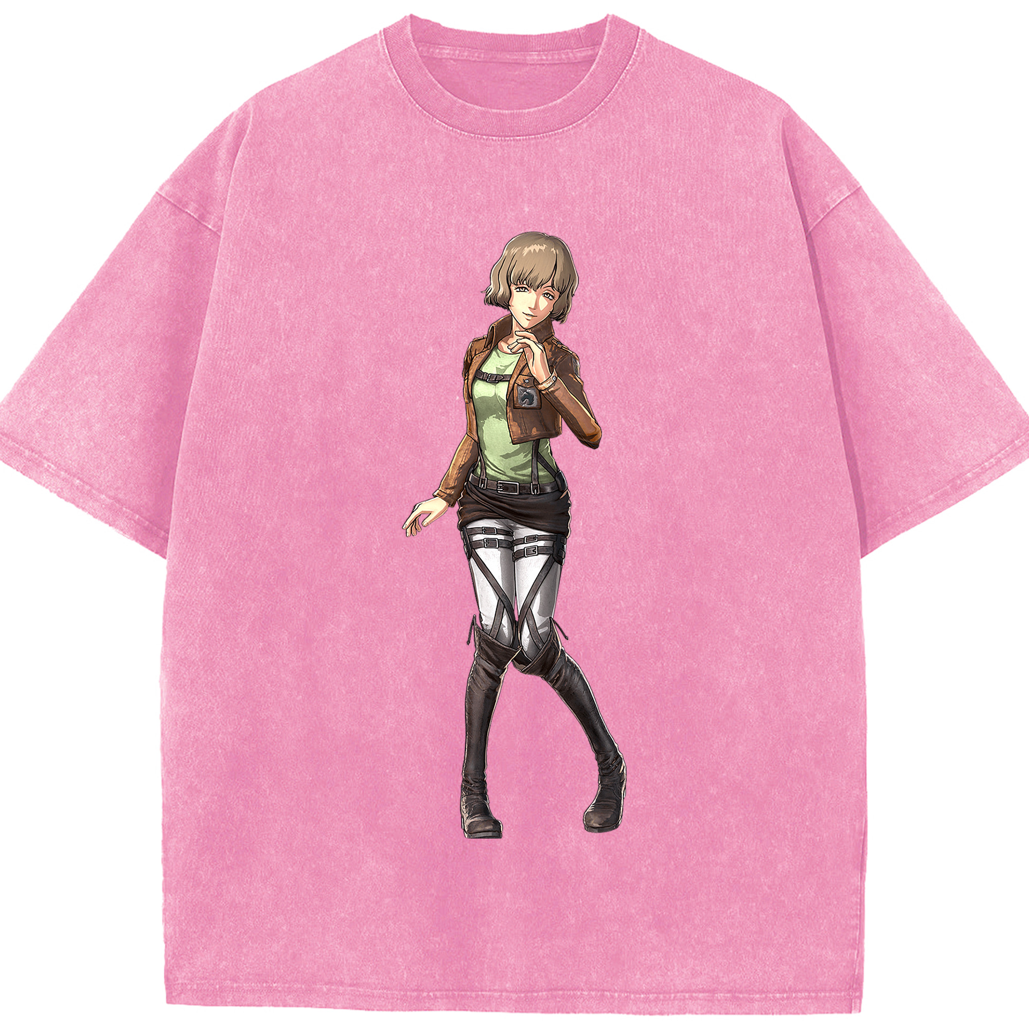 （画像用） 進撃の巨人 ヒツチ Attack on Titan Hitch 綿100% ヴィンテージ風 半袖Tシャツ（フロントプリント）
